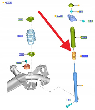 ODBÓJ AMORTYZATORA TYŁ L P FORD FOCUS Mk4 2018- OE 2279424 _ JX61-5K570-B1C