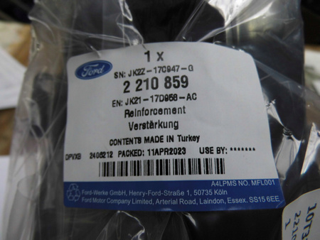 ŚLIZG ZDERZAKA PRAWY PRZÓD FORD TRANSIT CUSTOM 2018- 2210859 _ JK21-17D958-AC