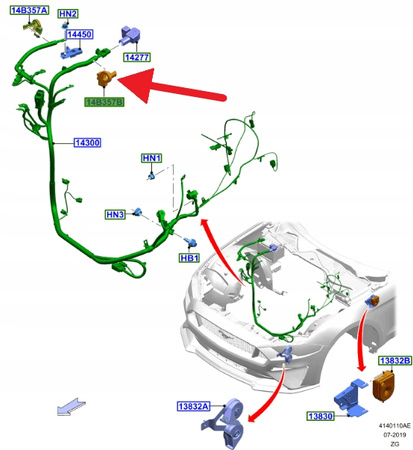 CZUJNIK NAPIĘCIA ALTERNATORA FORD MUSTANG SMAX 5236457 _ BT4T-14B357-BA