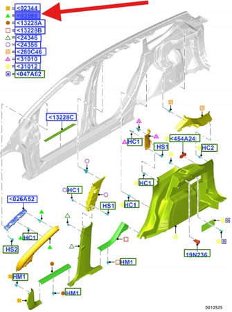 WYKOŃCZENIE SŁUPKA A LEWE FORD KUGA 2012- OE 2060067 _ GV44-S03199-AA3AM1