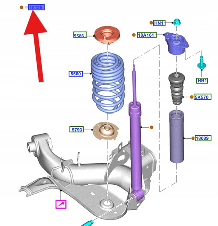 AMORTYZATOR TYLNY FORD TRANSIT COURIER 2014- 1940675 _ EY16-18080-FA