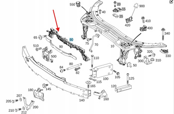 WZMOCNIENIE BELKA PAS PRZEDNI MERCEDES C klasa W205 OE A2056204101
