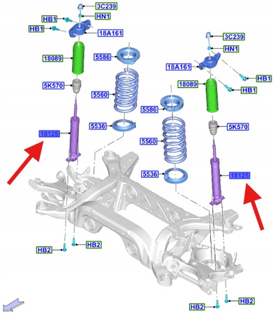 AMORTYZATOR TYŁ FORD MUSTANG 2015- 2017 CABRIOLET 1912903 _ FR3C-18080-KB