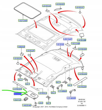 OSŁONA PRZECIWSŁONECZNA LEWA FORD MONDEO  _ 1874697 _ 7S71-A04101-AE34X1