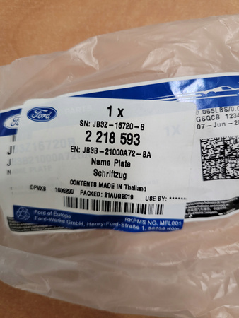 EMBLEMAT NAPIS FORD RANGER REDBACK 2019- 2218593 _ JB3B-21000A72-BA