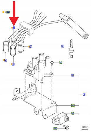 PRZEWÓD ZAPŁONOWY 2.3 Duratec FORD GALAXY 2000- 1111220 _ YM2F-12286-BA