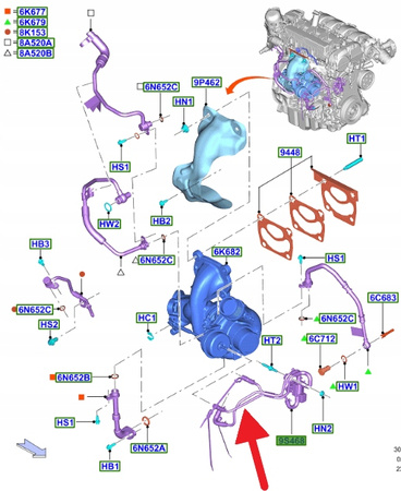 PRZETWORNIK CIŚNIENIA TURBO 2.3 EB FORD MUSTANG 15- 2015645 _ FR3E-9S468-AE