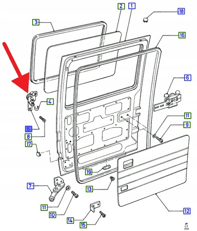ROLKA GÓRNA DRZWI ROZSUWANE TRANSIT 85- 00 OE 1006374 _ 86VB-V25028-AMYCQF