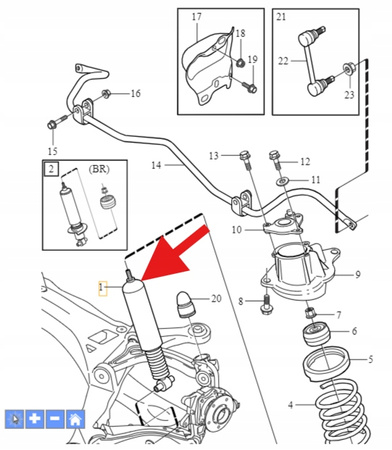 AMORTYZATOR TYLNY NIVOMAT VOLVO XC70 2001- OE 30681745