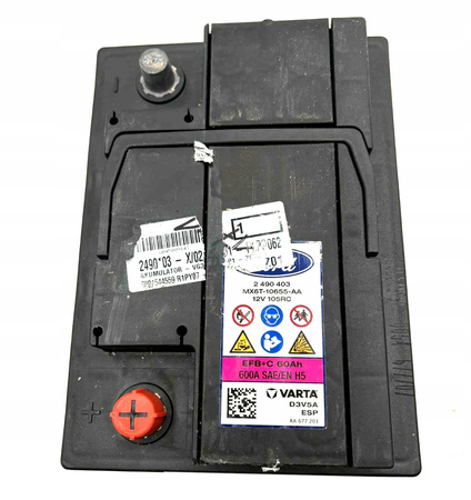 AKUMULATOR 12V 60AH 600A FORD FOCUS KUGA 2020- OE 2490403 _ MX6T-10655-AA