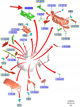 IZOLACYJNA WKŁADKA PRZEGRODY MOCOWANIA C-MAX FOCUS 1844183 _ CV68-01590-AC