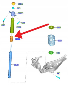 ODBÓJ AMORTYZATORA TYŁ L P FORD FOCUS 2018- OE 2248982 _ JX61-5K570-C1B