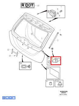 Odbój klapy bagażnika Volvo C30, V40, V60