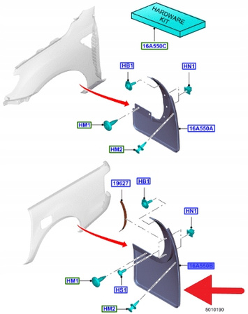 CHLAPACZ LEWY TYŁ FORD RANGER 2011- 2015 OE 1750033 _ AB39-28401-BC