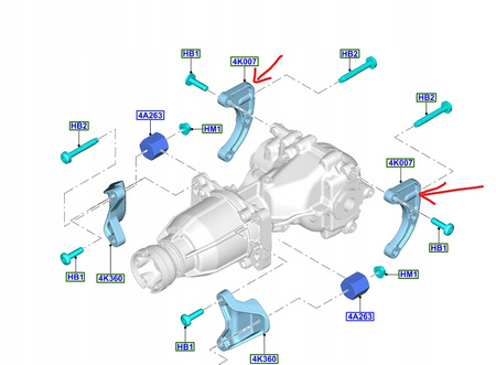 PODPORA MOSTU TYŁ FORD MONDEO Mk5 S-MAX Mk2 GALAXY _ 5166801 _ CV61-4K204-AA