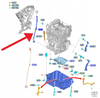 RURKA MIARKA OLEJU 1.0 EB FIESTA PUMA FOCUS 2018- 2336147 _ H6BG-6754-AC