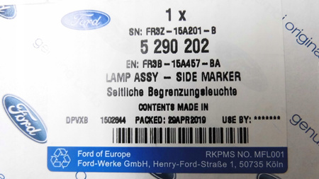 ODBLASK TYLNY LEWY FORD MUSTANG MK6 2015- _ 5290202 _ FR3B-15A457-BA