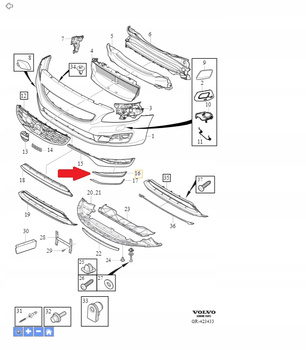 Prawa kratka zderzaka Volvo OE 31323849