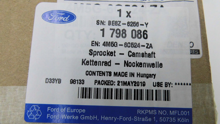 KOŁO ZMIENNYCH FAZ ROZRZĄDU FORD 1.6L Ti-VCT _ 1798086 _ 4M5G-6C524-ZA