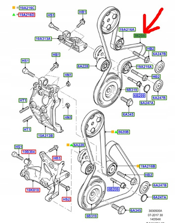 PASEK WIELOROWKOWY FIESTA FUSION 1.4 TDCI 2001- _ 1141314 _ 2S61-6C301-CA