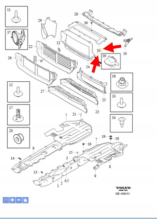 OSŁONA PASA PRZEDNIEGO VOLVO XC90 2016- OEM/OE 31383508