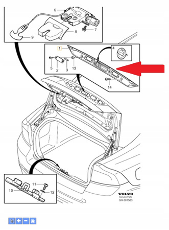 Mikrostyk listwa klapy bag. Volvo S80 OE 31276258