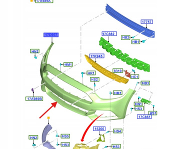 ZDERZAK PRZÓD FORD MUSTANG 2015- OE 5328371 _ FR3B-17C831-ADPRAA