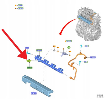 CZUJNIK CIŚNIENIA PALIWA 2.0 2.3 EB FOCUS KUGA 2313875 _ K2GE-9F972-BA