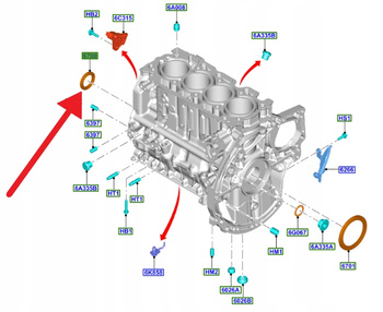 USZCZELNIACZ WAŁU KORBOWEGO 1.5 TDCI FORD OE 2190320 _ JX6Q-6700-BA