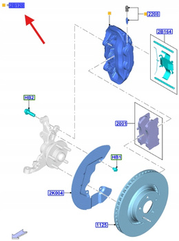 ZACISK HAMULCOWY PRZEDNI PRAWY FORD MUSTANG MK5 2637086 _ NR3C-2B294-CA