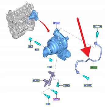 RURKA ZASILANIE OLEJEM 1.5 TDCI FORD PUMA FOCUS 18- 2191029 _ JX6Q-6K679-AA