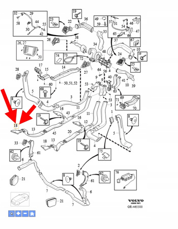 WYLOT POWIETRZA TRZECI RZĄD SIEDZEŃ LEWA VOLVO XC90 2016- OEM/OE 31369378