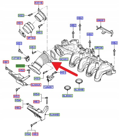 PRZEWÓD KOLEKTORA SSĄCEGO 1.6 TDCi FORD FUSION 2004- 1449592 _ 5S6Q-9351-AC