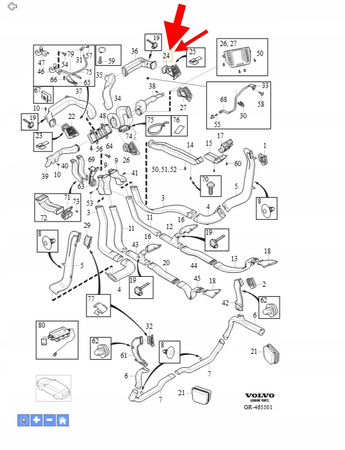 KRATKA NAWIEWU PRAWY PRZÓD DESKI VOLVO XC90 2016- OEM/OE 32348330