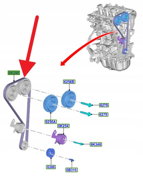 PASEK ROZRZĄDU 1.2 1.5 EB FORD KA+ FOCUS 2018- OE 2272646 _ GN1G-6K288-CA