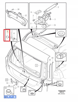 ODBÓJ ODBOJNIK DOLNY KLAPY TYŁ VOLVO V70 XC70 2008- OE 30762861