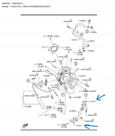 Uszczelka przewodu turbosprężarki - Mazda 3 BL_R2AA14365