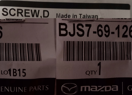 Śruba lusterko drzwiowe - Mazda 2 DJ Mazda 3 BM/BN_BJS769126