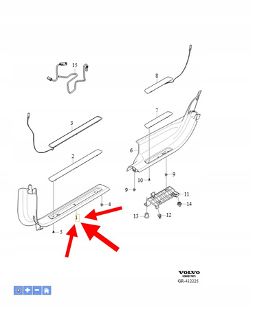 NAKŁADKA OSŁONA PROGOWA LEWY PRZÓD VOLVO XC90 2016- OEM/OE 32262568