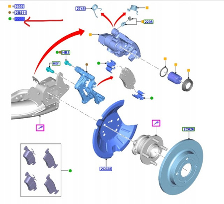 KLOCKI HAMULCOWE TYLNE FORD PUMA 2019- 2551324 _ KTL1TC-2M007-AC