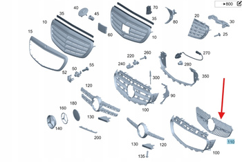 ATRAPA GRILL ZDERZAKA PRZÓD MERCEDES E W213 W238 OE A2388881300