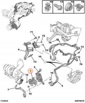 ZAWÓR TURBO CITROEN C3 C4 C5 C8 DS3 DS4 DS5 JUMPY BERLINGO OE 9801887680