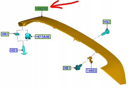SPOILER TYLNY FORD FIESTA Mk7 2008-12 _ 1747630 _  8A61-A44210-BEXWAA