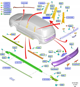 LEWA LISTWA DRZWI GALAXY 2015- 2177121 _ EM2B-U254A40-AG