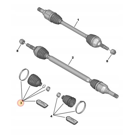 ZESTAW OSŁON PÓŁOSI CITROEN OE 329320
