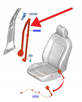 PAS BEZPIECZEŃSTWA PRAWY PRZÓD FORD FOCUS 18- 2770026 _ JX7B-A61294-BH3JA6