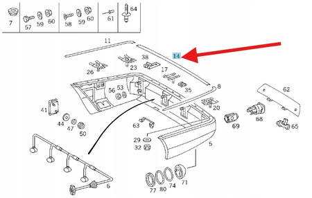 LISTWA CHROMOWANA ŚRODKOWA ZDERZAKA TYŁ MERCEDES S W140 OE A1408850974