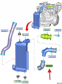 PRZEWÓD INTERCOOLERA 1.5 1.6TDCi FOCUS KUGA 12- OE 2674629 _ AV61-6C646-HH