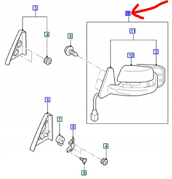 LUSTERKO ZEWNĘTRZNE RH FORD RANGER Mk4 2009- _ 5128308 _ 8M34-17682-AGB