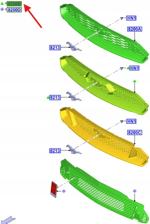GRILL ATRAPA ZDERZAKA PRZÓD FORD MUSTANG 2017- 2289972 _ JR3J-8200-AF5APF